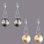 Arihant Combo of Grey & Beige Crystal Drop Earrings 70229
