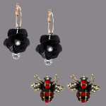 Arihant Combo of Black Floral & Red Stud Earrings 70242