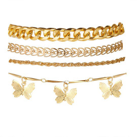 Arihant Mesmerizing Butterfly Multi Strand Gold Plated Bracelet For Women/Girls 49088