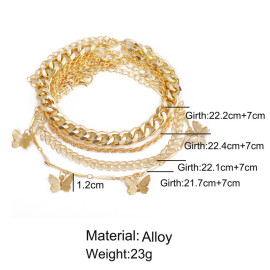 Arihant Mesmerizing Butterfly Multi Strand Gold Plated Bracelet For Women/Girls 49088