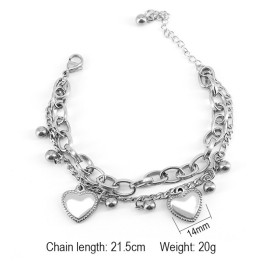 Arihant Delicate Heart Silver Plated Multistrand Bracelet Jewellery For Women