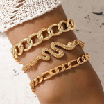 Arihant Gold-Toned Gold Plated Set of 3 Contemporary Stackable Bracelet Set For Women and Girls