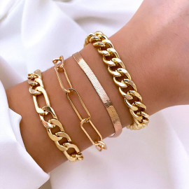 Arihant Gold Plated Gold-Toned Set of 4 Contemporary Bracelet Set For Women and Girls