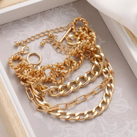 Arihant Gold-Plated Set of 4 Contemporary Bracelet Set For Women and Girls