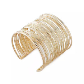 Arihant Gold Toned Gold Plated Party Statement Mesh Design Silver Free Size Korean Cuff Bracelet For Women and Girls