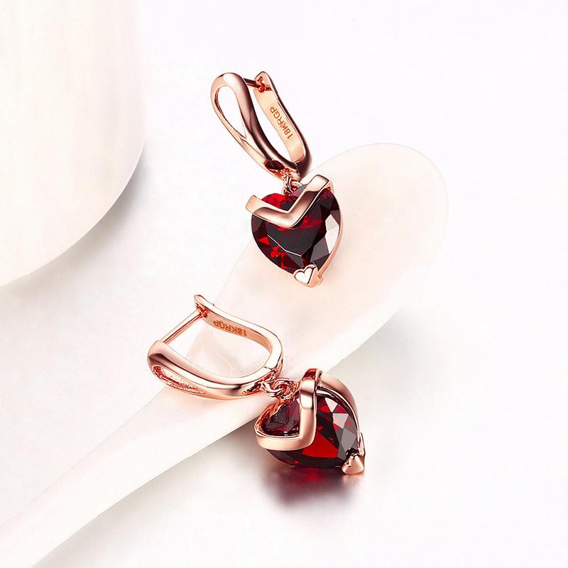 Arihant Magnificent Crystal Heart Rose Gold Amazing Drop Earrings For Women/Girls 45110