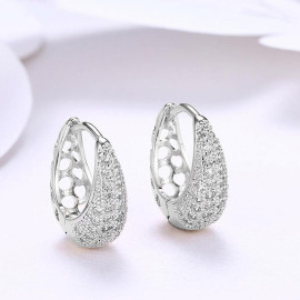 Arihant Exquisite Zircon Silver Plated Plushy Drop Earrings For Women/Girls 45115