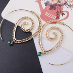 Arihant Gold Plated Spiral Unique Waterdrop Dangle Statement Earrings