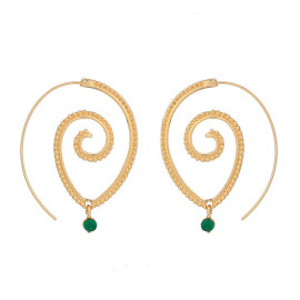 Arihant Gold Plated Spiral Unique Waterdrop Dangle Statement Earrings