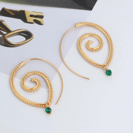 Arihant Gold Plated Spiral Unique Waterdrop Dangle Statement Earrings