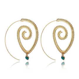 Arihant Gold Plated Spiral Unique Waterdrop Dangle Statement Earrings