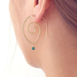 Arihant Gold Plated Spiral Unique Waterdrop Dangle Statement Earrings