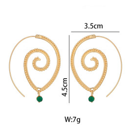 Arihant Gold Plated Spiral Unique Waterdrop Dangle Statement Earrings