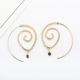 Arihant Gold Plated Spiral Unique Waterdrop Dangle Statement Earrings