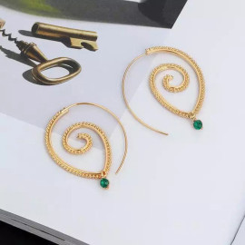 Arihant Gold Plated Spiral Unique Waterdrop Dangle Statement Earrings