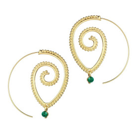 Arihant Gold Plated Spiral Unique Waterdrop Dangle Statement Earrings