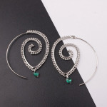 Arihant Silver Plated Spiral Unique Waterdrop Dangle Statement Earrings