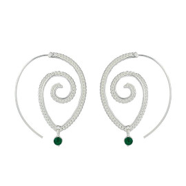 Arihant Silver Plated Spiral Unique Waterdrop Dangle Statement Earrings