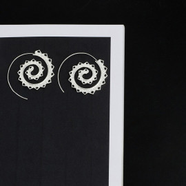 Arihant Spiral Silver Plated Circular Drop Earrings