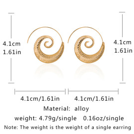 Arihant Spiral Gold Plated Circular Drop Earrings