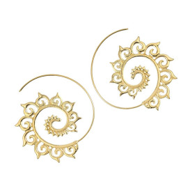 Arihant Spiral Gold Plated Circular Drop Earrings