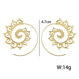 Arihant Spiral Gold Plated Circular Drop Earrings