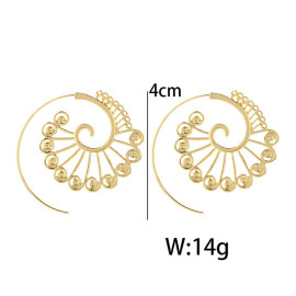 Arihant Spiral Gold Plated Circular Drop Earrings