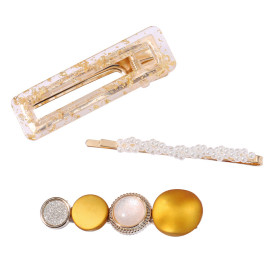 Arihant Stylish Pearl Gold Plated Hairclips for Women/Girls