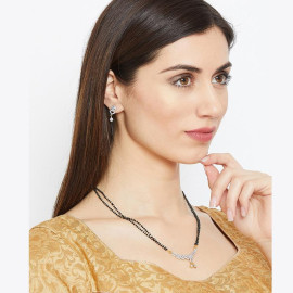 Arihant Splendid AD Studded Geometric Gold Plated Mesmerizing Mangalsutra Set For Women 44502