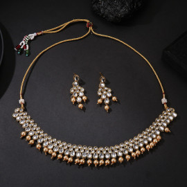 Arihant Traditional Kundan Studded Multi Layer Gold Plated Necklace Set for Women/Girls 44075