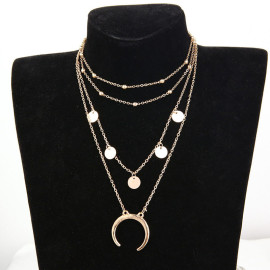 Arihant Moon Triple Layered Fashion Necklace for Women/Girls 44085