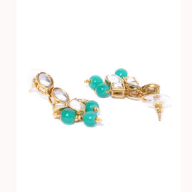 Arihant Green Gold-Plated Stone-Studded & Beaded Jewellery Set 44090