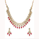 Arihant Designer Gold Plated Brilliant Beads & Kundan Necklace Set for Women/Girls 44092
