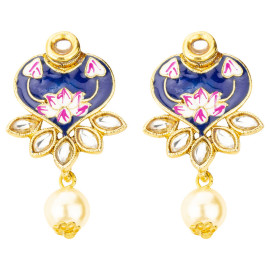 Arihant Elegant Kundan & Pearl Floral Design Gold Plated Necklace Set for Women/Girls 44107
