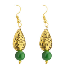 Arihant Green Gold Plated Stone Studded & Beaded Jewellery Set 44140