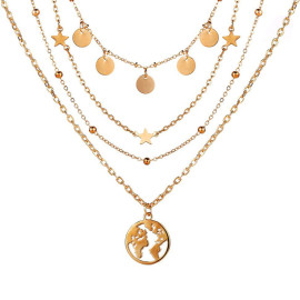 Arihant Gold Plated Trending Globe Inspired Layered Necklace Set (CT-NCK-44164) 44164