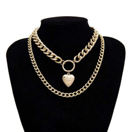 Arihant Marvelous Heart Gold Plated Necklace For Women/Girls 44167