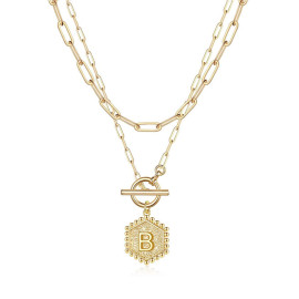 Arihant Jewellery For Women Gold Plated Alphabetical "B" Layered Necklace