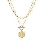 Arihant Jewellery For Women Gold Plated Alphabetical "H" Layered Necklace