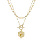 Arihant Jewellery For Women Gold Plated Alphabetical "N" Layered Necklace