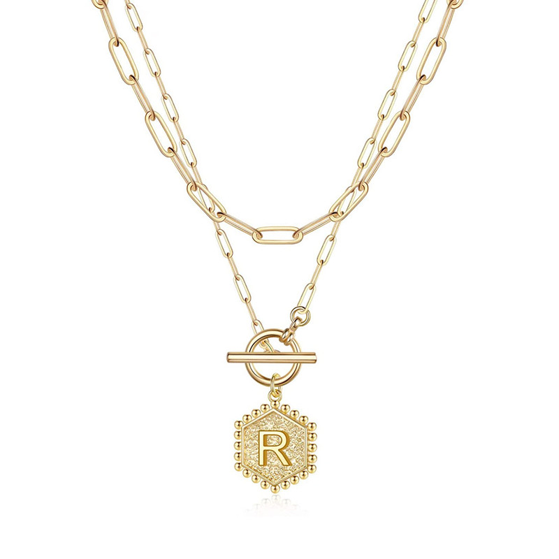 Arihant Jewellery For Women Gold Plated Alphabetical "R" Layered Necklace