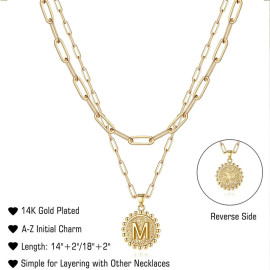 Arihant Jewellery For Women Gold Plated Alphabetical "L" Layered Necklace