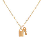 Arihant Jewellery For Women Gold Plated Lock-Key Necklace