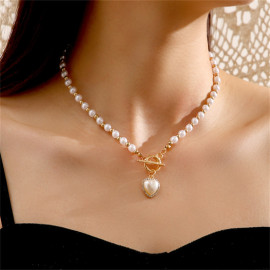 Arihant Jewellery For Women White Gold Plated Heart inspired Pearl Necklace