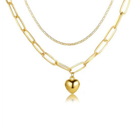 Arihant Jewellery For Women Gold Plated Hearts inspired Layered Necklace