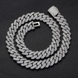 Arihant Miami Link Silver Plated Stainless Steel Cuban Necklace