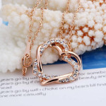 Arihant Delicate American Diamond Heart Inspired Rose Gold Splendid Pendant For Women/Girls 48002