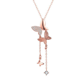 Arihant Adorable Zircon Butterfly Rose Gold Marvelous Pendant For Women/Girls 48006