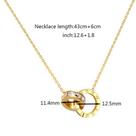 Arihant Gold Plated Stainless Steel Roman Numerals Pendant with Cubic Zirconia