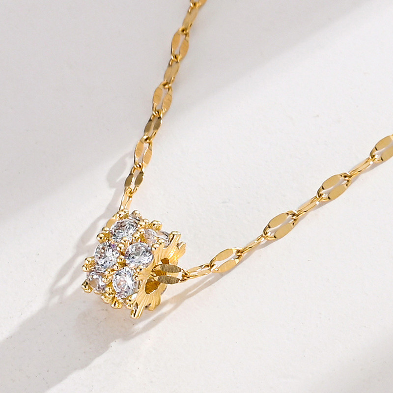 Arihant Gold Plated Stainless Steel CZ embedded Pendant with Rope Chain